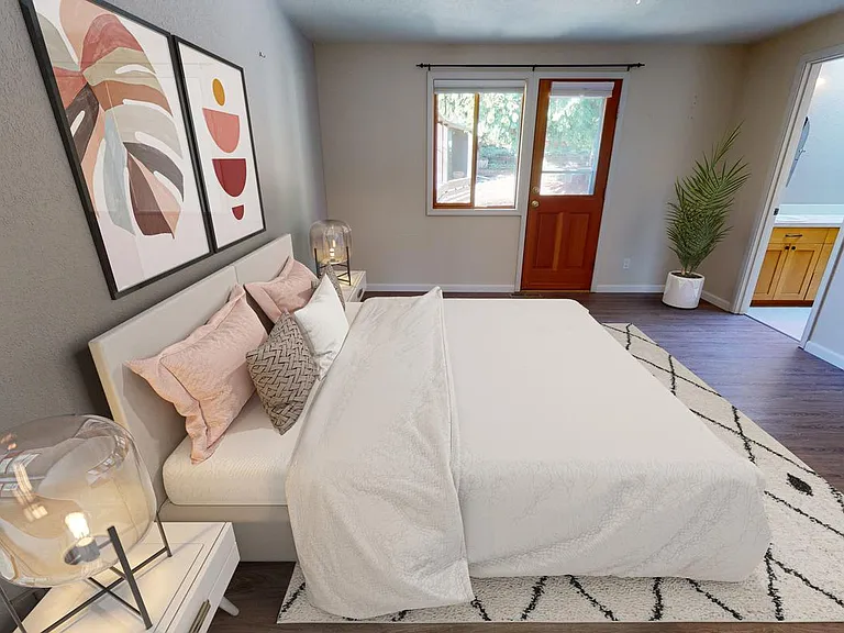 Bedroom 1. This image shows a virtually furnished space. Bedrooms come unfurnished.