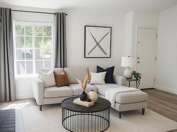 Virtual staging has been used in this photo to help visualize the space