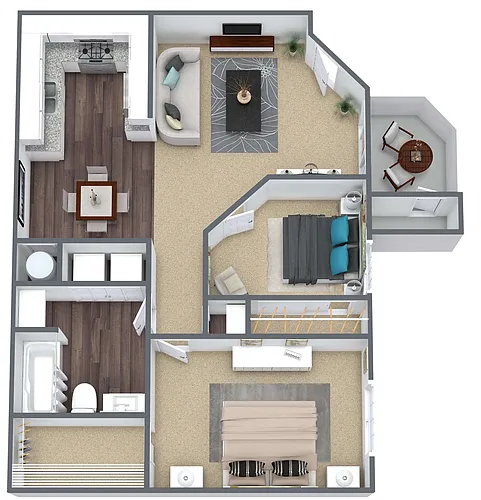 Floor plan B1: 2 Bed 1 Bath