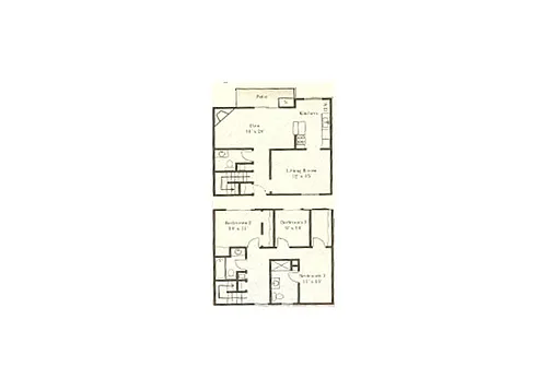 Floor plan 3 Bedroom 2.5 Bathroom Townhome