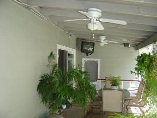 Covered Patio with Celing Fans and TV's