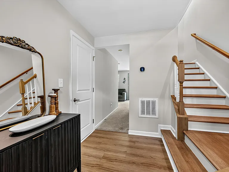 Entryway with garage door on the left