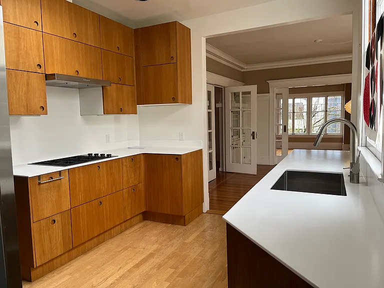 View of dining room from kitchen