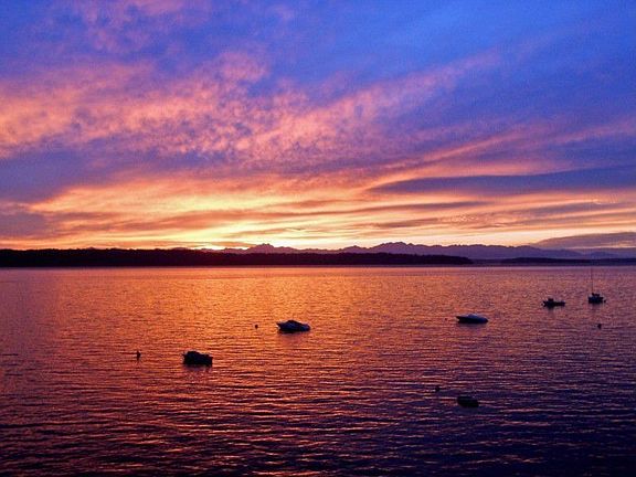 "Sunset Over the Olympics" You will want to make a Photo Grahic Record of the Magnificent Sunsets as