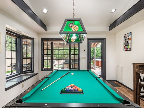 pool table room and back door