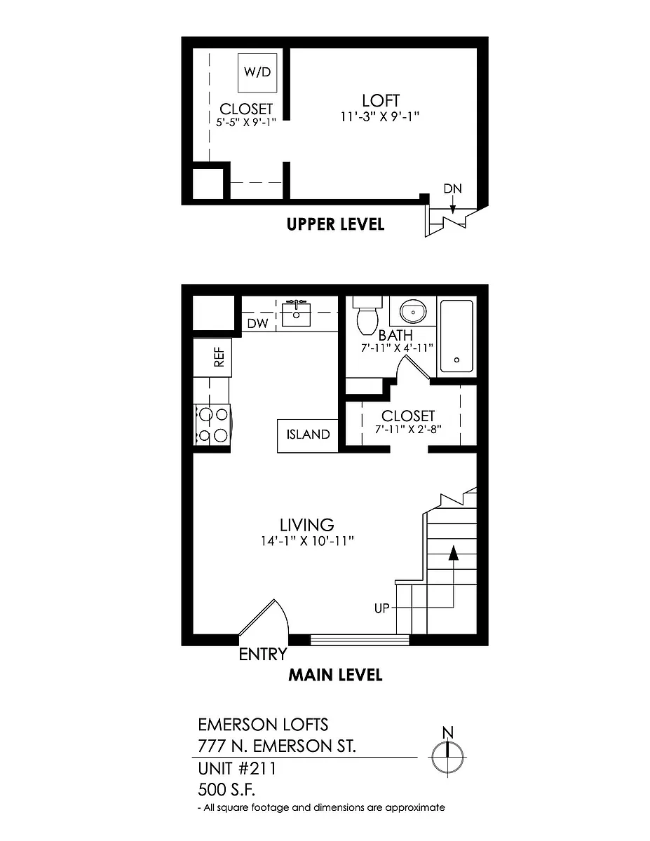 Floor plan 1 Bedroom, 1 Bath