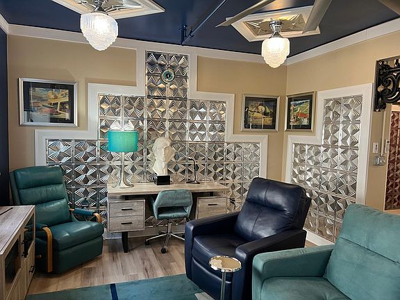 Living room with desk