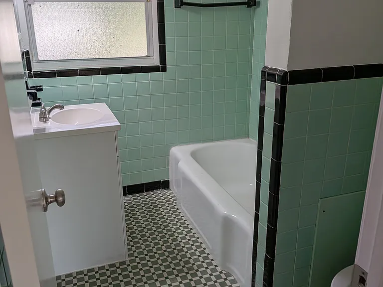 Cute bathroom with vintage tile
