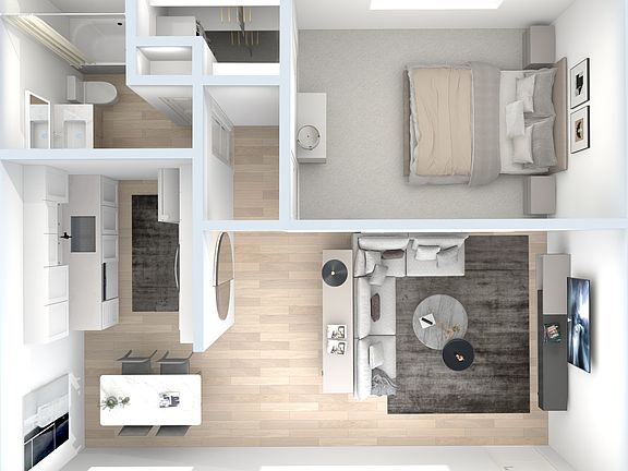 850 sq ft 1 bedroom, 1 bath