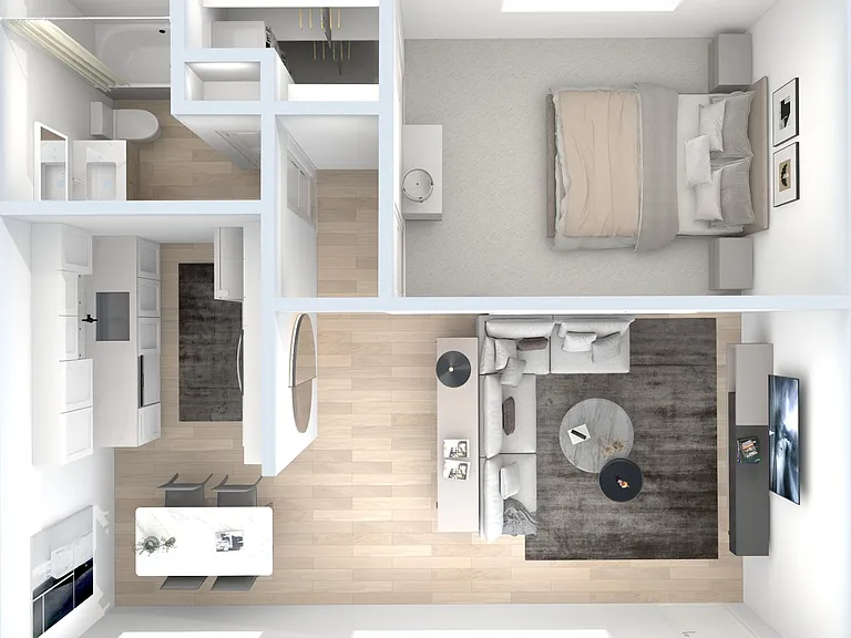 850 sq ft 1 bedroom, 1 bath