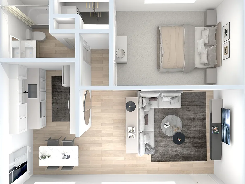 850 sq ft 1 bedroom, 1 bath
