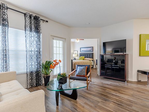 Interior view of a 1 bedroom lake view apartment in west Palm Beach.