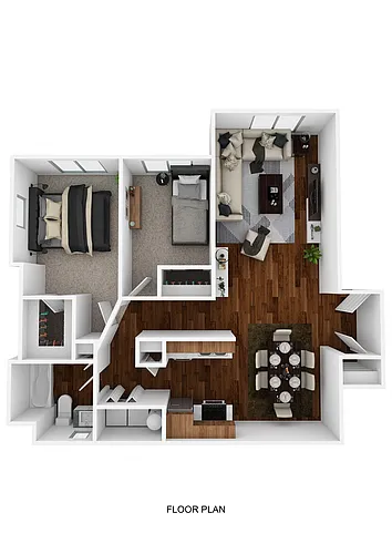 Floor plan 2 Bed 1 Bath
