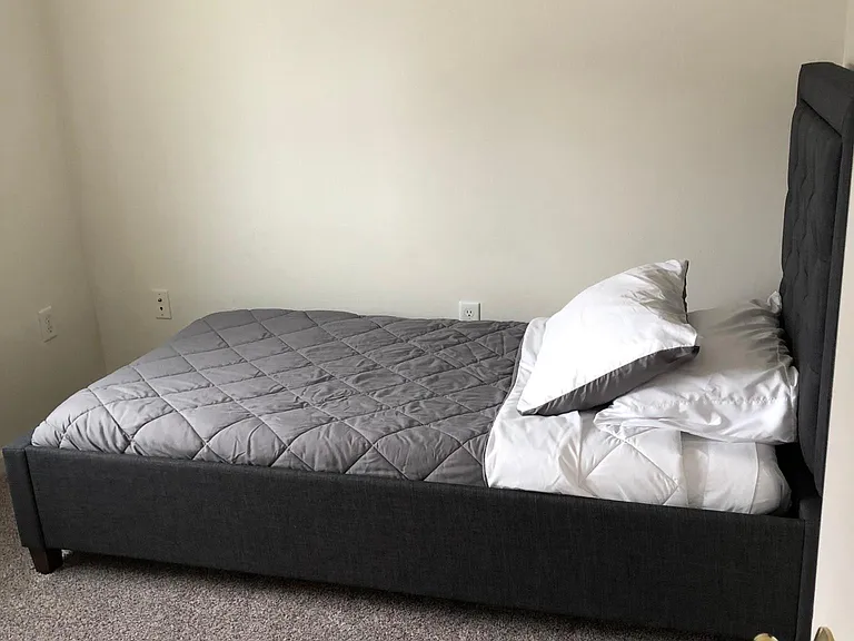 Twin bed with large closet