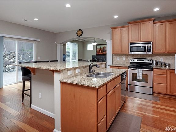 Huge center island in this fabulous kitchen