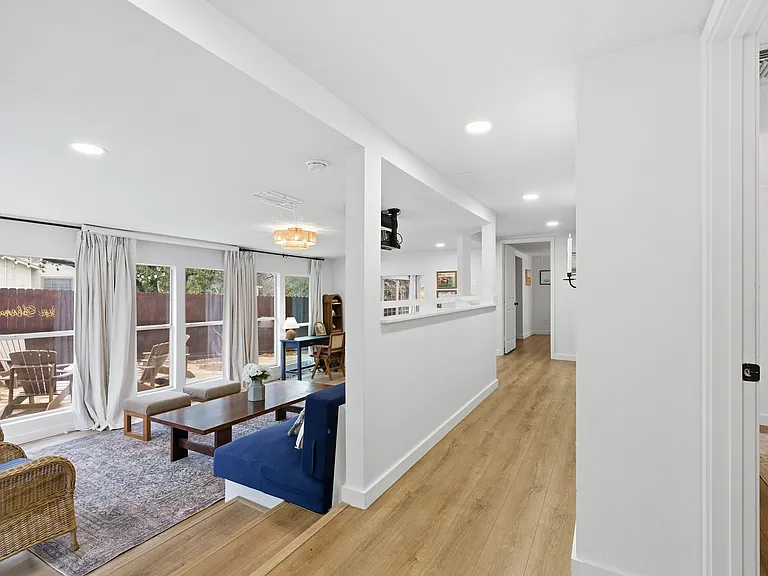 Open hallway and living room