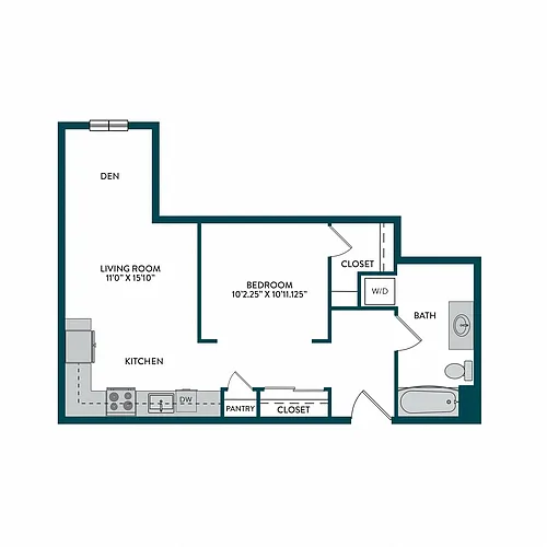 Floor plan Open 1x1 H