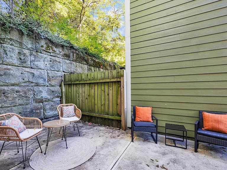 Private outdoor patio area.