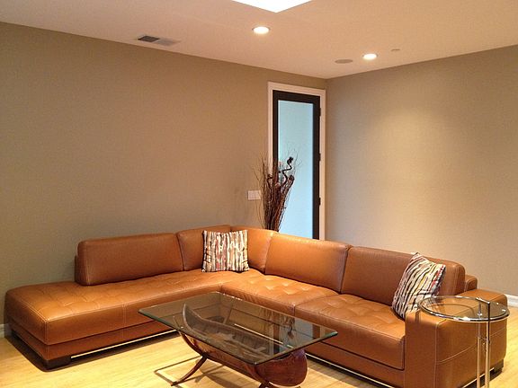 Living room with 8' French door entry