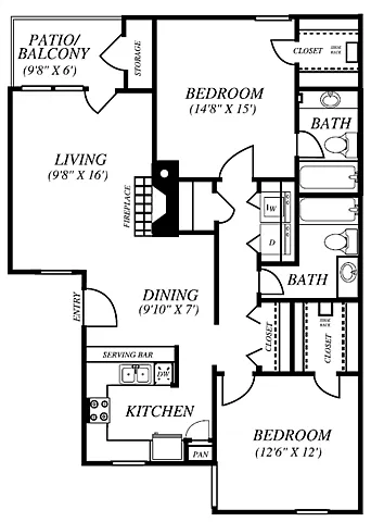 Floor plan B2 - Income Restricted