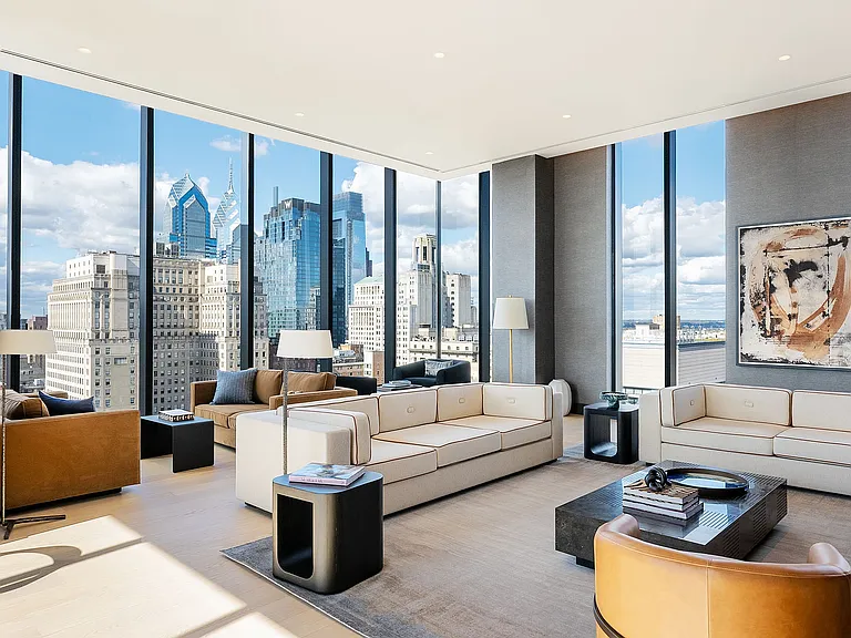 Resident Lounge Overlooking Center City Skyline
