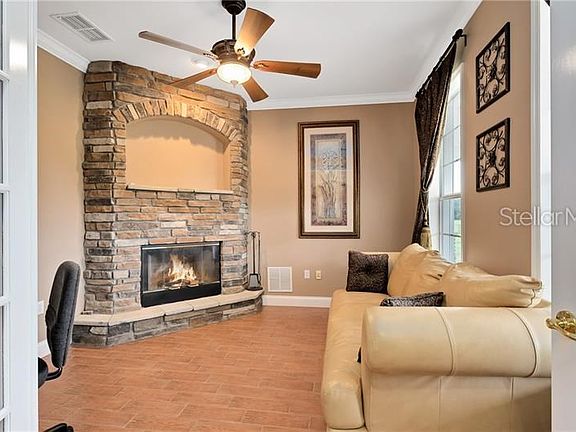 Front room/office off entry with wood burning fireplace