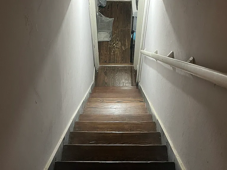 Walk down to laundry room in back