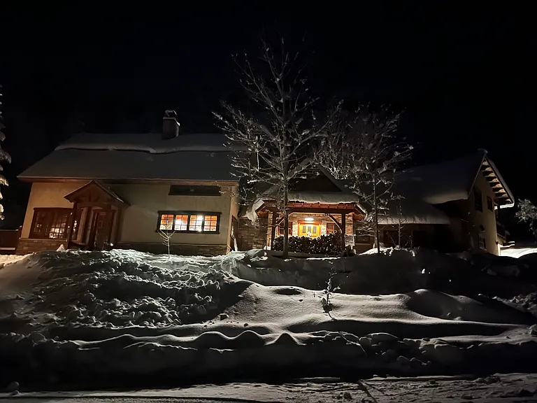 Winter time before wrap around deck