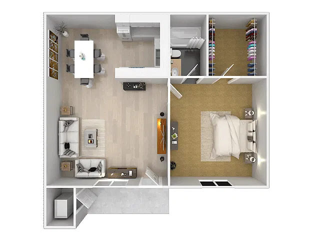 Floor plan One Bedroom / One Bath Renovated