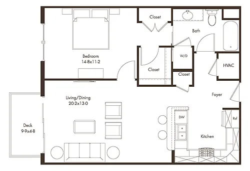 Floor plan 1 Bedroom