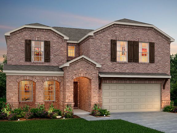 The Stockdale, a two-story home with 2-car garage, shown with Home Exterior P