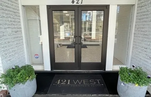 Controlled access doors for 421 West