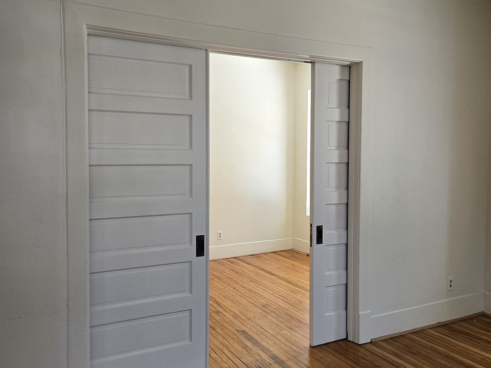 Pocket doors from living room to dining room.