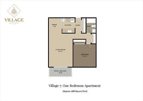 Floor plan One Bedroom 7-01