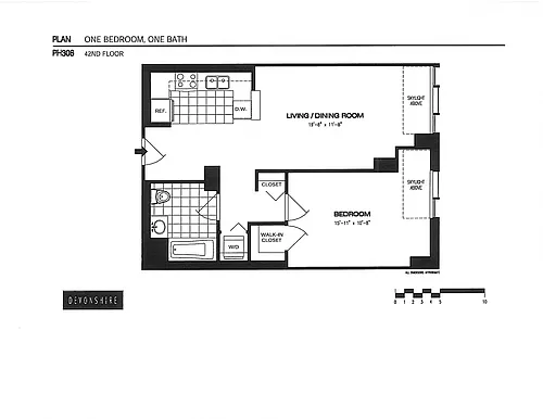 Floor plan 1 Bed_1 Bath Penthouse-ph306