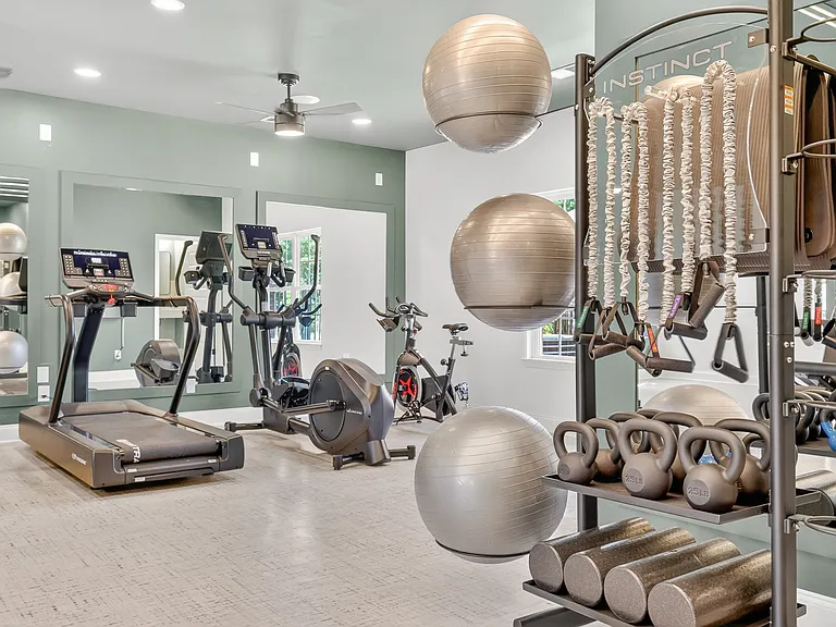 Brand-new resident fitness center at Saddlebrook Apartments featuring modern cardio and strength training equipment.
