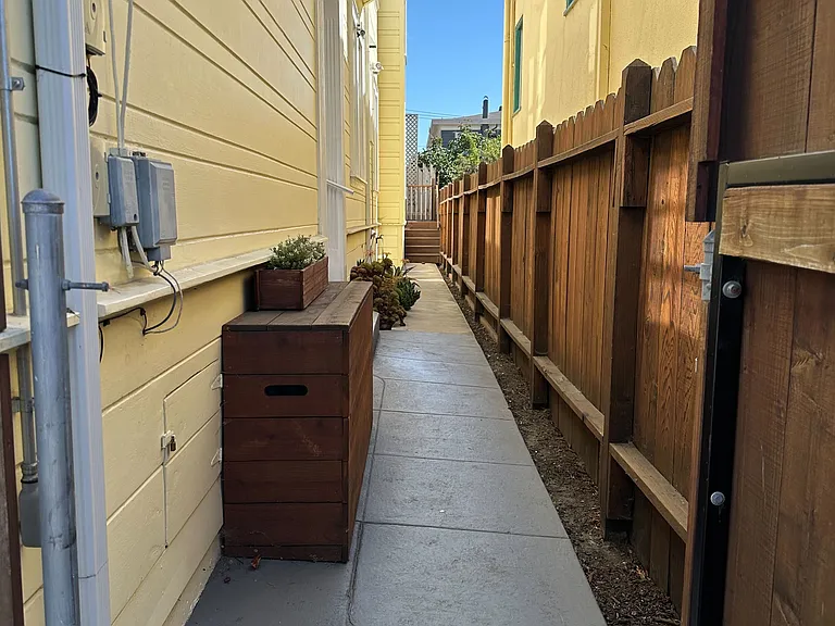 small side area leading up to the front door