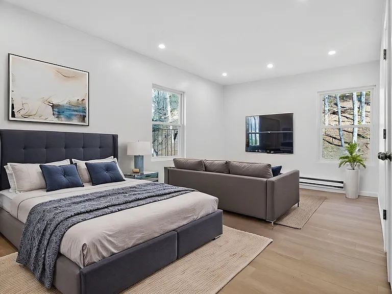 Virtually Staged Bedroom with Room for Seating