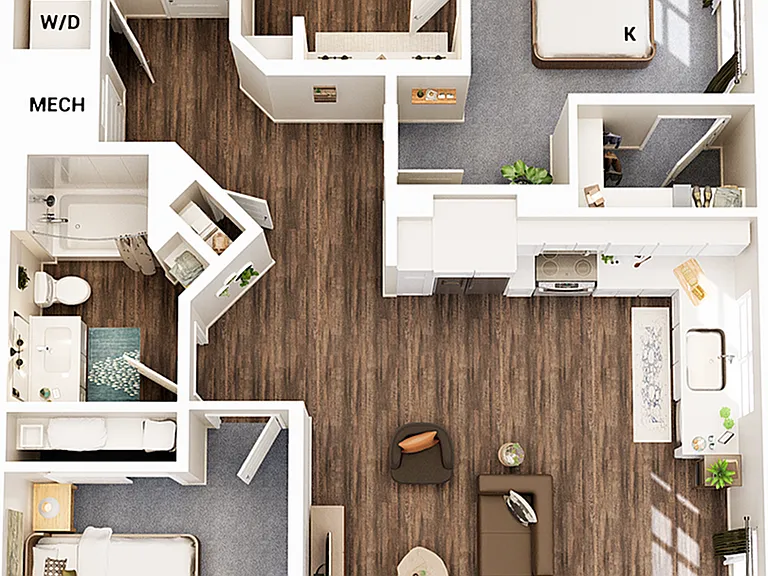 3D Floorplan - Unit B2_Scheme A 3D Floorplan - Unit B2_Scheme A