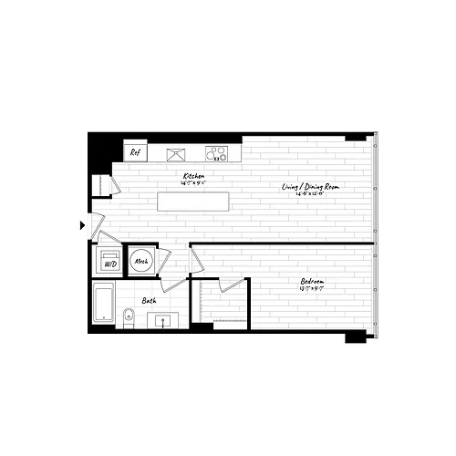 Floor plan 1 Bed - 1 Bath | A06 (901)