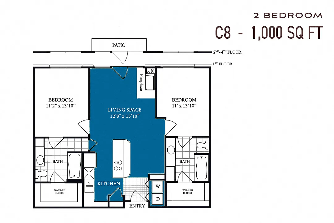 Floor plan Two Bedroom C8p Renovated