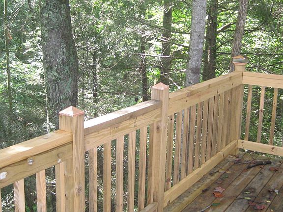 Deck on Shed Overlooking Mountain Stream