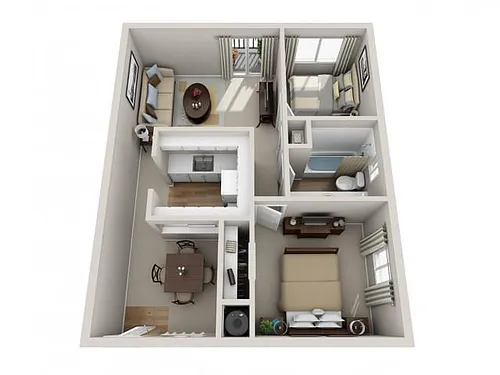 Floor plan 2 Bed 1 Bath