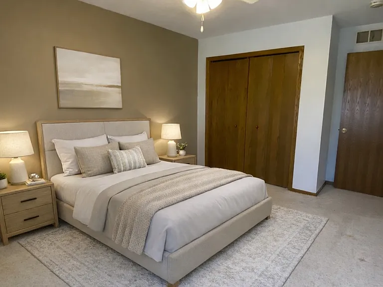 Virtually staged room