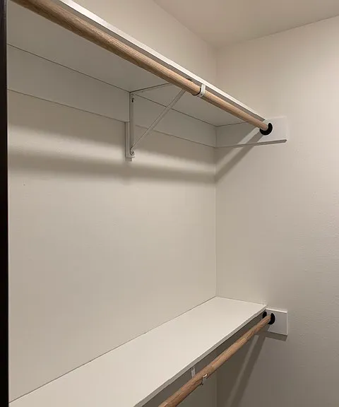 Walk in closet in master bed