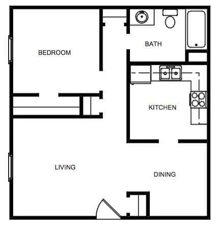 Floor plan 1 bedroom-1 bathroom