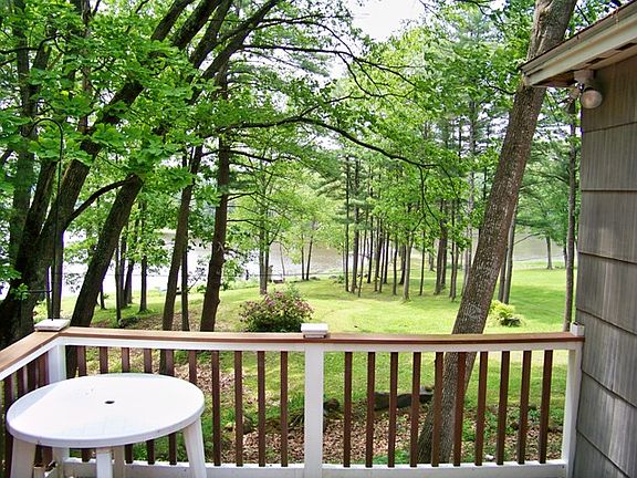 Deck overlooking yard from kitchen