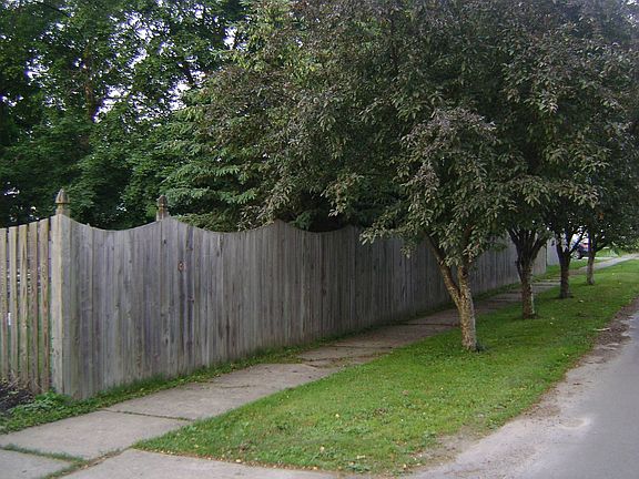 fenced yard
