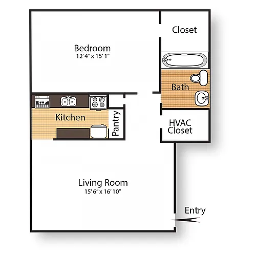 Floor plan One Bedroom
