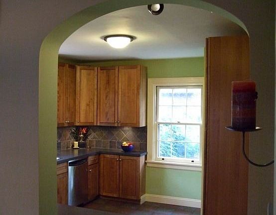 Arch View into Kitchen from Dining Room